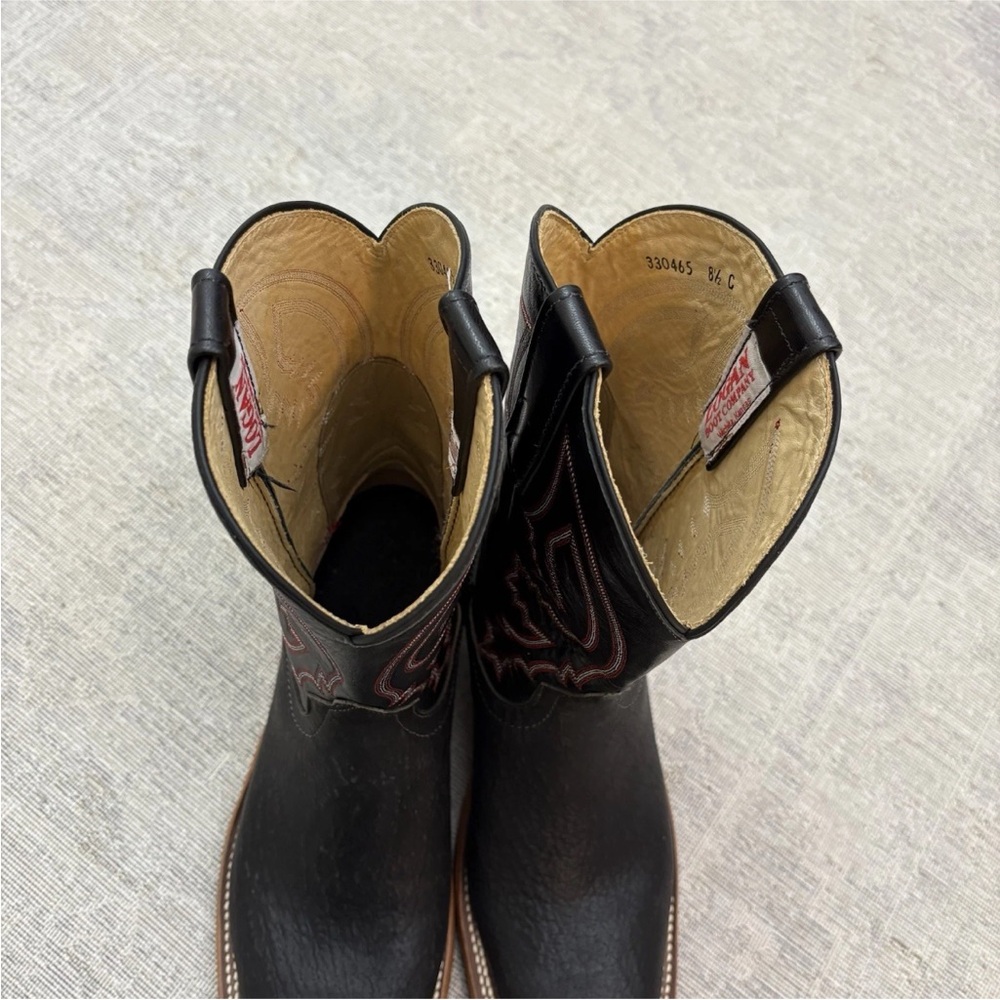 Logan Boot Company Wichita Kansas Western Leather Cowboy Boots Men’s Size 8.5 C - Picture 5 of 12
